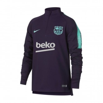 Sweatshirt  Nike FC Barcelona Dry Squad 2018-2019 Crianças Purple dynasty-Hyper turquoise