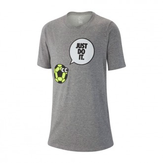 Camisola  Nike Dry Talking Soccer Crianças Dark grey heather-Volt