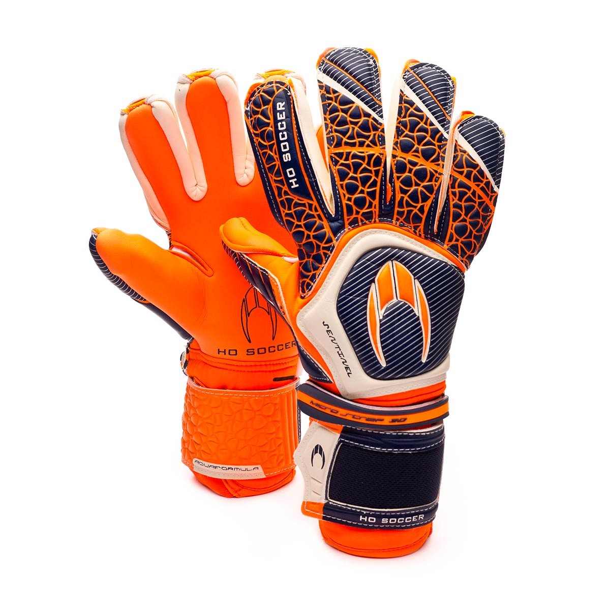 orange and white football gloves