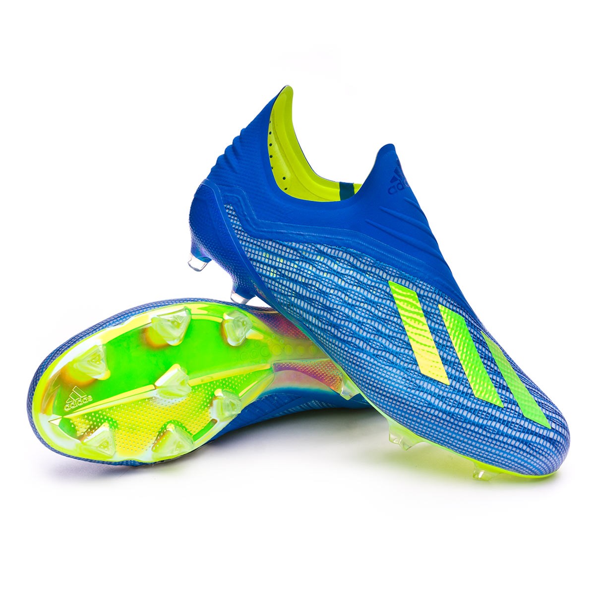 Football Boots adidas X 18+ FG Foot blue-Solar yellow-Black - Football  store Fútbol Emotion