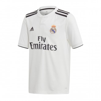 Camisola  adidas Real Madrid Equipamento Principal 2018-2019 Crianças White-black