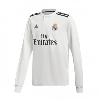 Camisola  adidas Real Madrid Equipamento Principal M/C 2018-2019 Crianças White-black