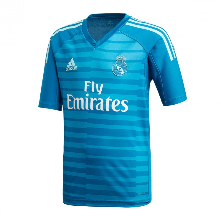 Camiseta adidas Real Madrid Portero Segunda Equipación 2018-2019 Niño Bold aqua-Unity blue ...