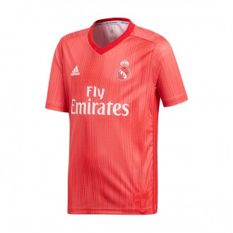 Camisola  adidas Real Madrid Tercera Equipación 2018-2019 Niño Real coral-Vivid red