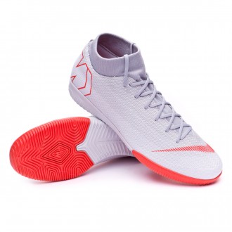 Sapatilha de Futsal  Nike Mercurial SuperflyX VI Academy IC Wolf grey-Light crimson-Pure platinum