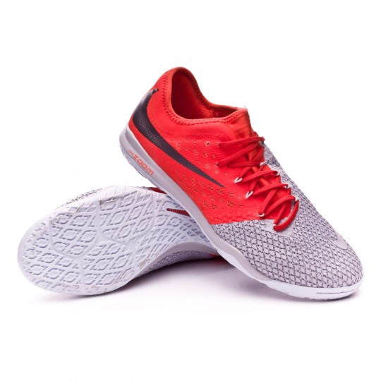 Futsal Boot Nike Hypervenom Zoom PhantomX III Pro IC Wolf grey-Metallic  dark grey-Light crimson - Football store Fútbol Emotion