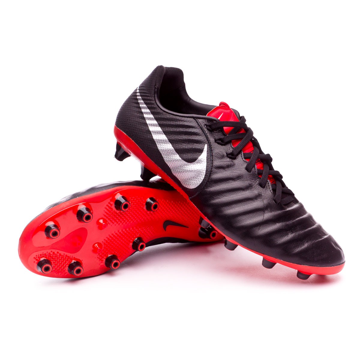 Football Boots Nike Tiempo Legend VII Pro AG-Pro Black-Metallic  silver-Light crimson - Football store Fútbol Emotion