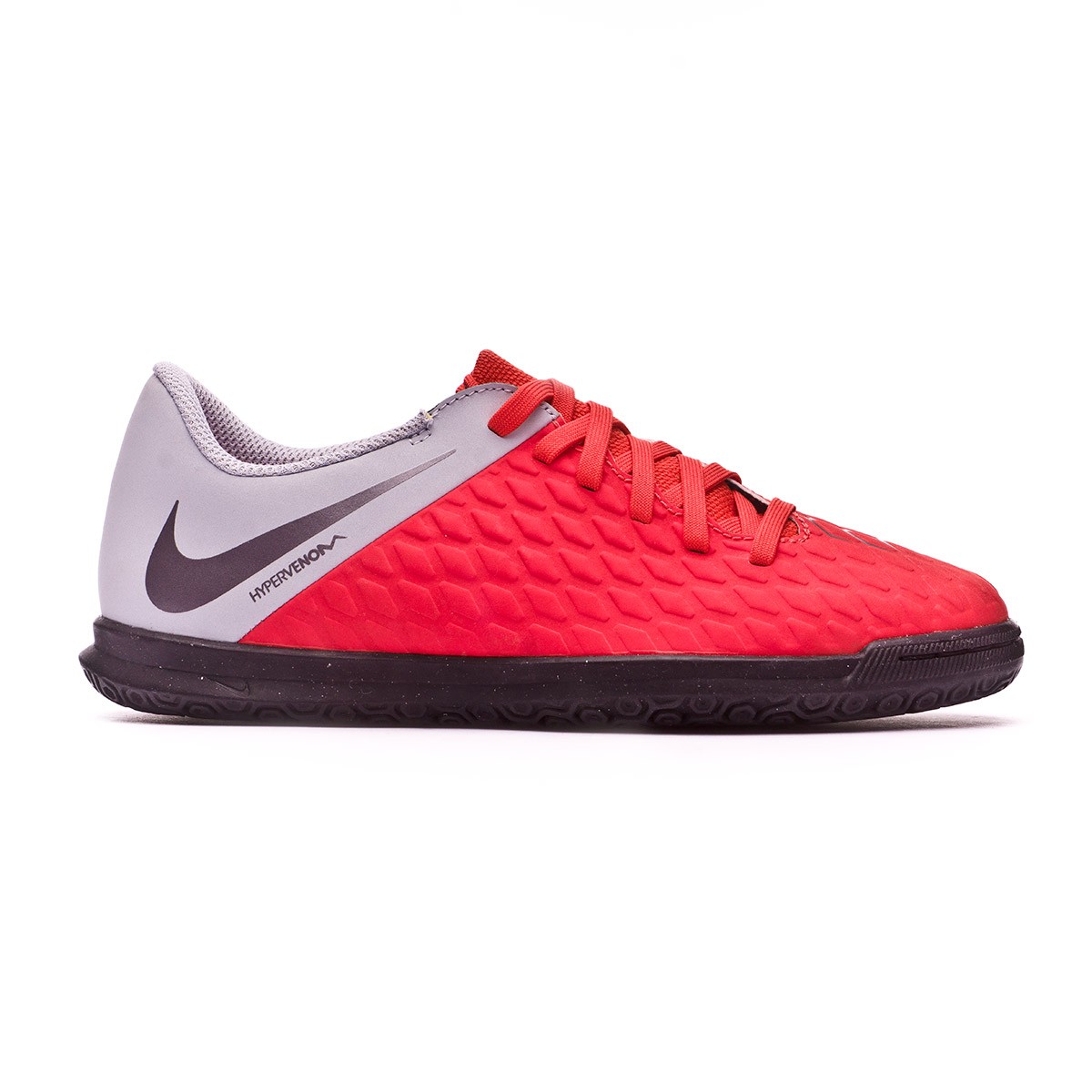 Futsal Boot Nike Kids Hypervenom PhantomX III Club IC Light  crimson-Metallic dark grey-Wolf grey - Football store Fútbol Emotion