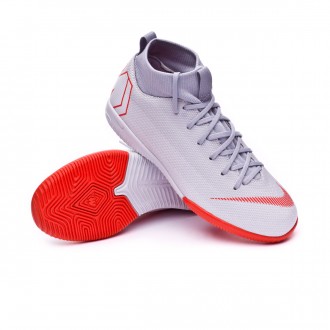 Sapatilha de Futsal  Nike Mercurial SuperflyX VI Academy GS IC Niño Wolf grey-Light crimson-Pure platinum