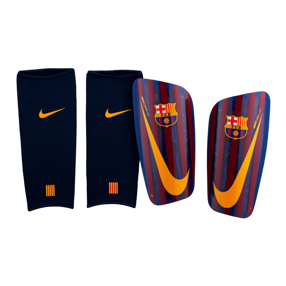 Espinillera Nike FC Barcelona Mercurial Lite 2018-2019 Deep royal  blue-University gold - Tienda de fútbol Fútbol Emotion