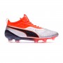 One 1 Piel FG/AG Puma silver-Shocking orange-Puma black