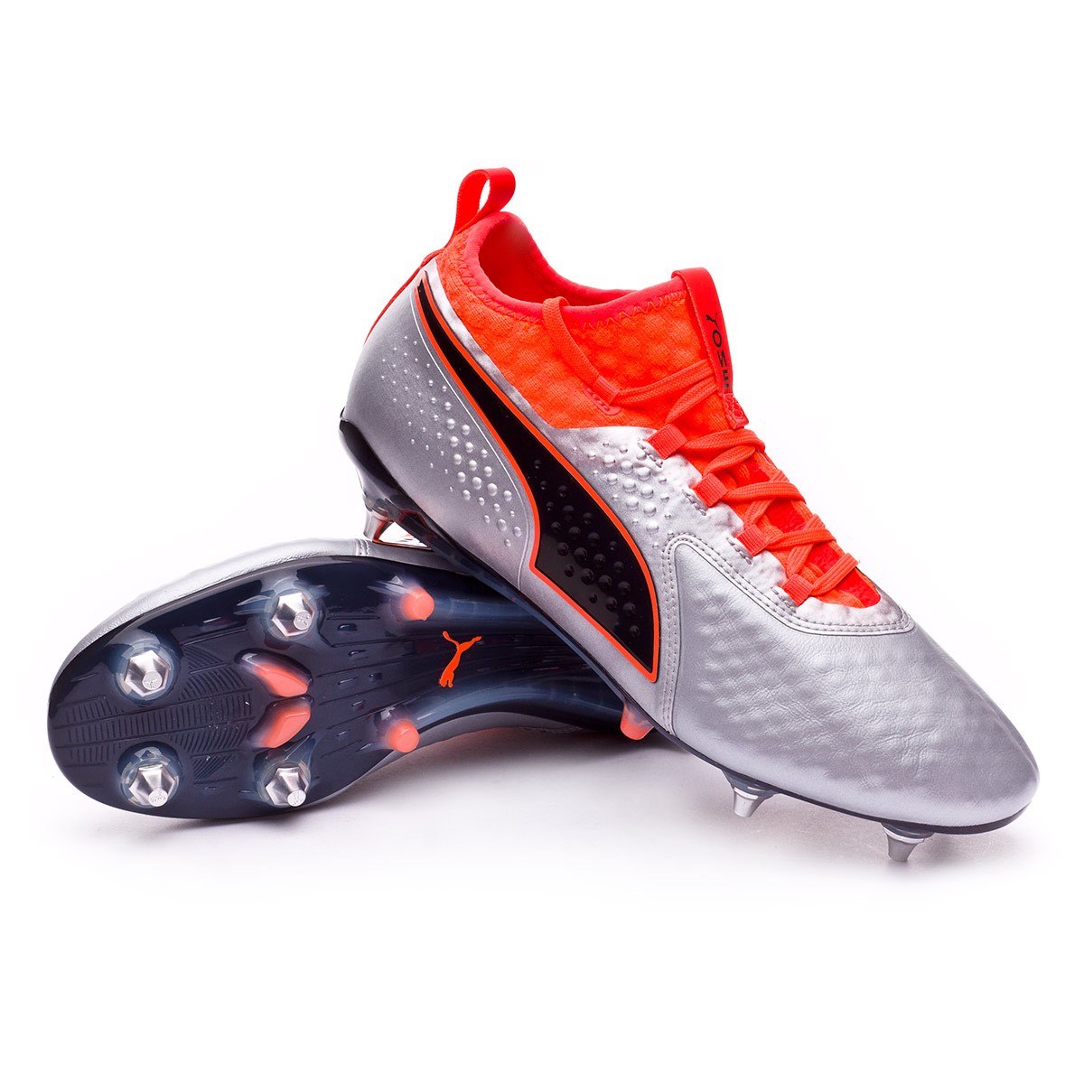 Scarpe Puma One 2 Piel SG Mixta Puma silver-Shocking orange-Puma black -  Negozio di calcio Fútbol Emotion