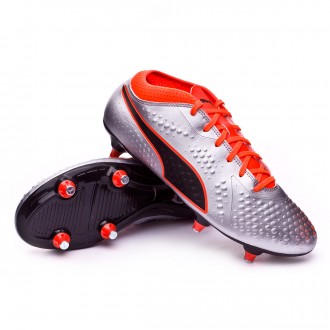 Chuteira  Puma One 4 SG Puma silver-Shocking orange-Puma black