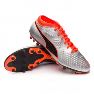 Chuteira  Puma One 4 AG Puma silver-Shocking orange-Puma black