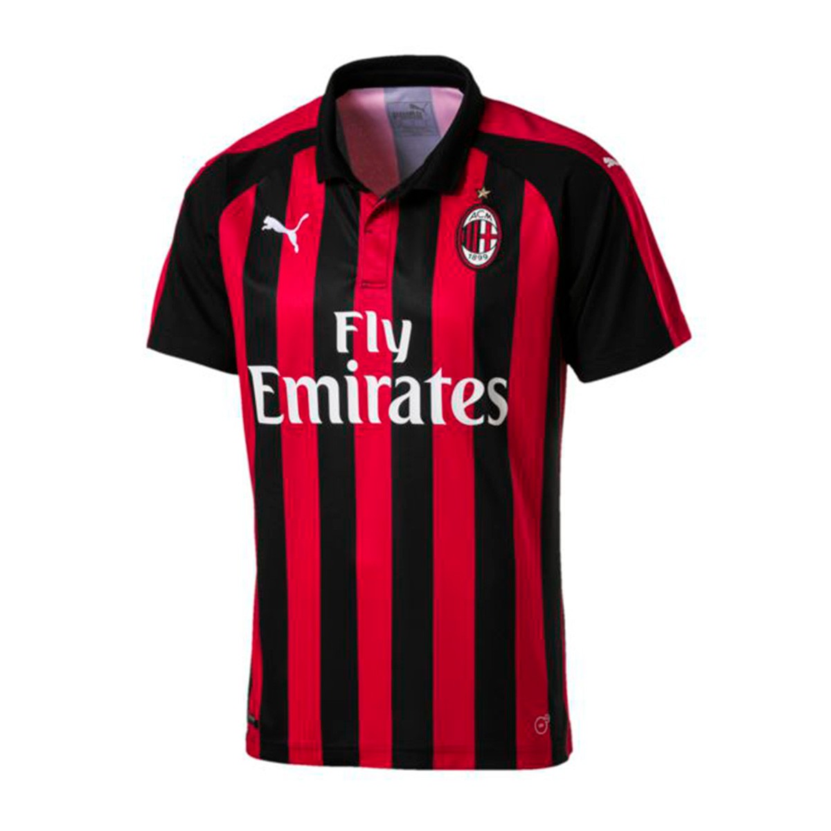 Camiseta Puma AC Milan Primera Equipación 2018-2019 Chili pepper-Puma black  - Tienda de fútbol Fútbol Emotion