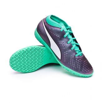 Sapatilha de Futsal  Puma One 4 IL IT Crianças Shift-Biscay green-Puma white