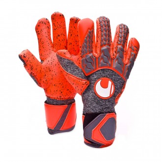 Luvas  Uhlsport Aerored Supergrip Finger Surround Cinza-Laranja