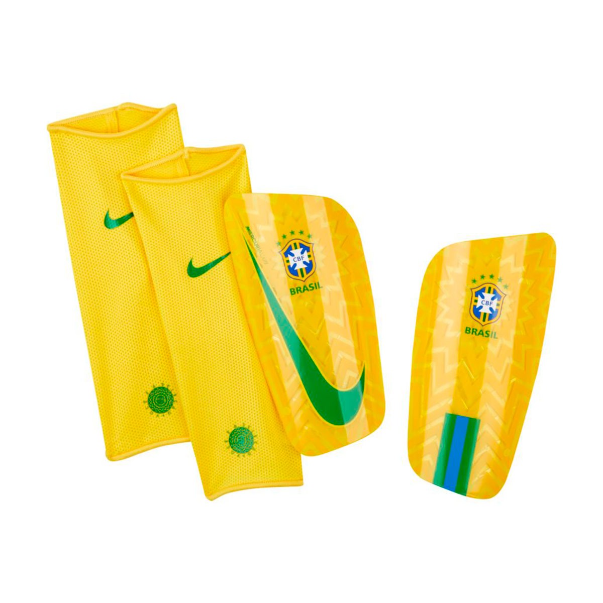 Shinpads Nike Mercurial Lite Brazil 2018-2019 Gold-Lucky green - Football  store Fútbol Emotion