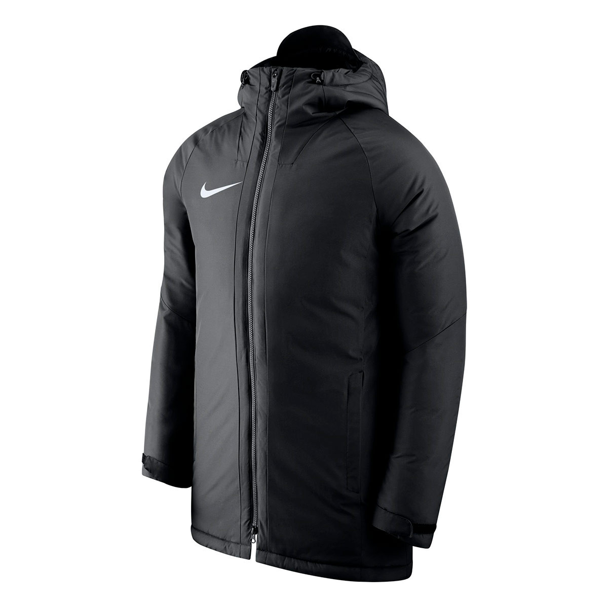 nike football academy padded parka in black