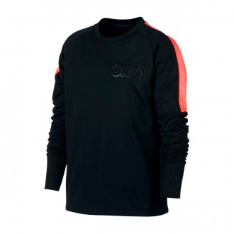 Sweatshirt  Nike Dry CR7 Crew Niño Black-Hot punch
