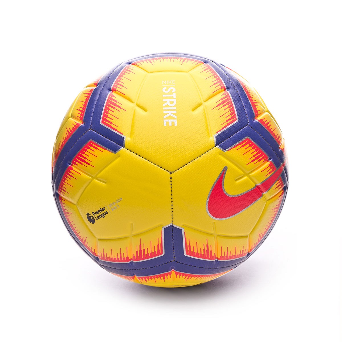 yellow and purple premier league ball