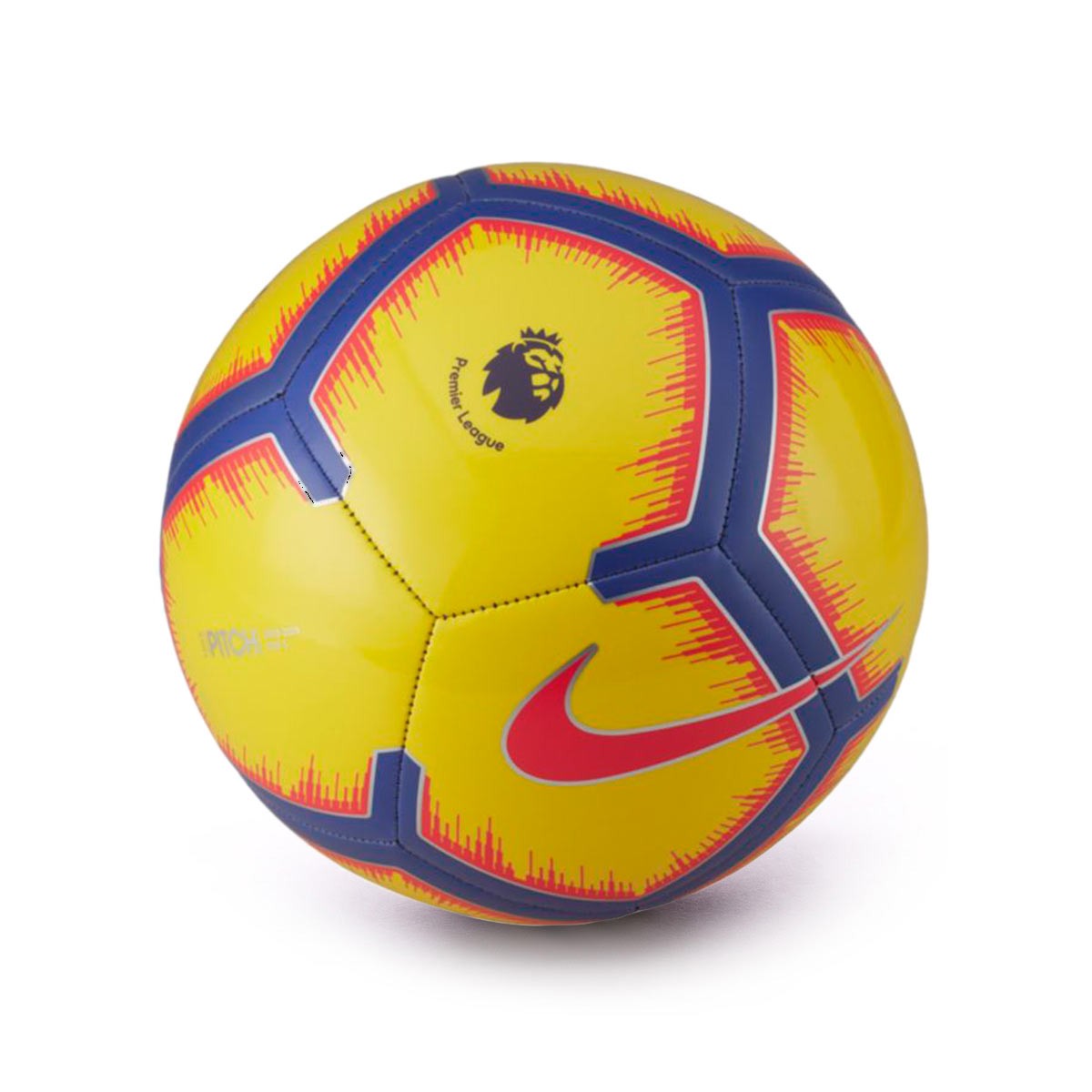 yellow and purple premier league ball