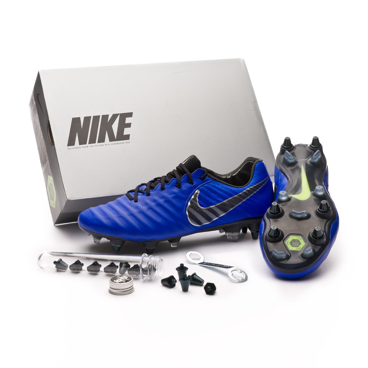 Football Boots Nike Tiempo Legend VII Elite SG-Pro Anti-Clog Racer blue-Black-Metallic silver - Football store Fútbol Emotion