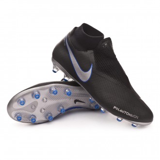Chuteira  Nike Phantom Vision Pro DF AG-Pro Black-Metallic silver-Racer blue