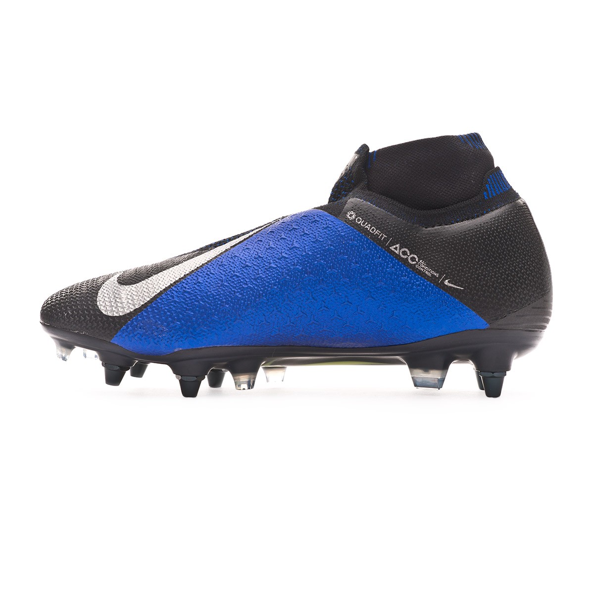 Football Boots Nike Phantom Vision Elite DF ACC Anti-Clog SG-Pro  Black-Metallic silver-Racer blue - Football store Fútbol Emotion