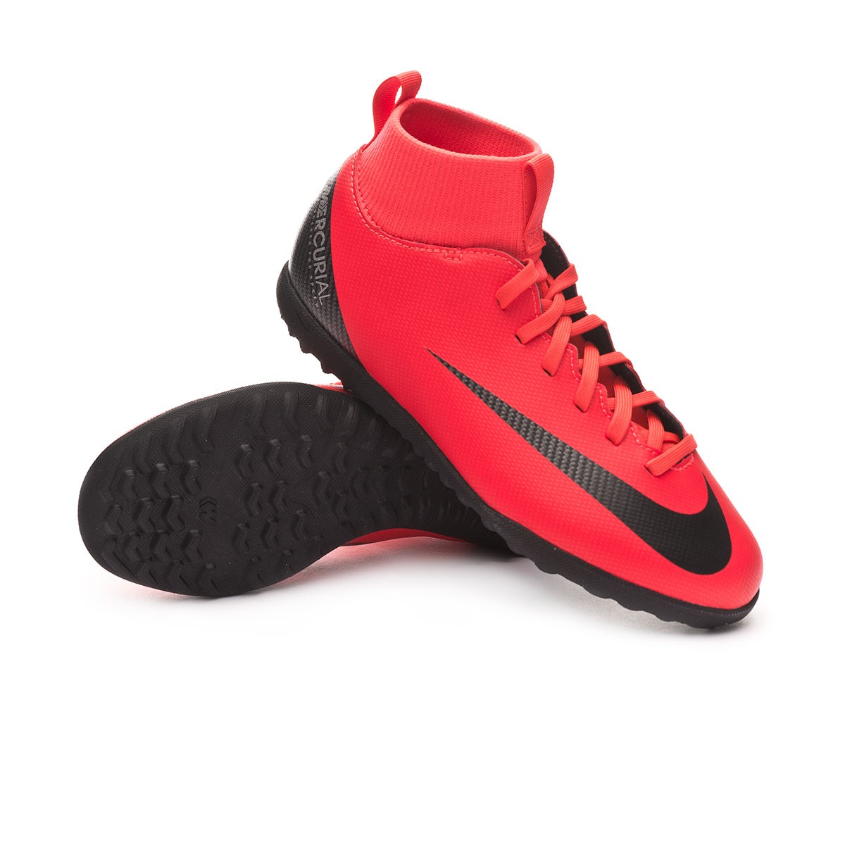 Tenis Nike Mercurial SuperflyX VI Club CR7 Turf Niño Bright  crimson-Black-Chrome - Tienda de fútbol Fútbol Emotion