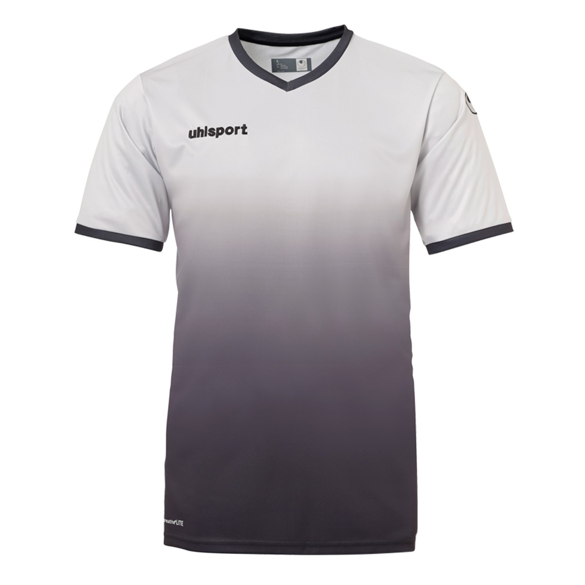 Camiseta Uhlsport Division m/c Gris-Negro - Fútbol Emotion