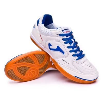 Zapatilla de Fútbol sala Joma Top Flex Blanco-Azul - Fútbol Emotion