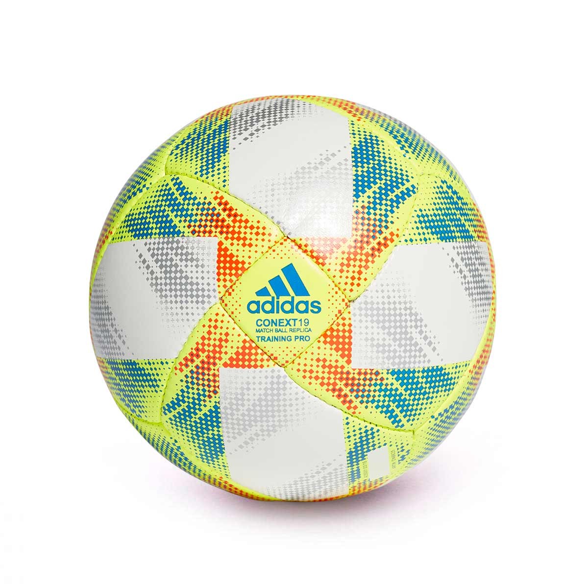 Ball adidas Conext 19 Training Pro White-Solar yellow-Solar red-Football  blue - Football store Fútbol Emotion