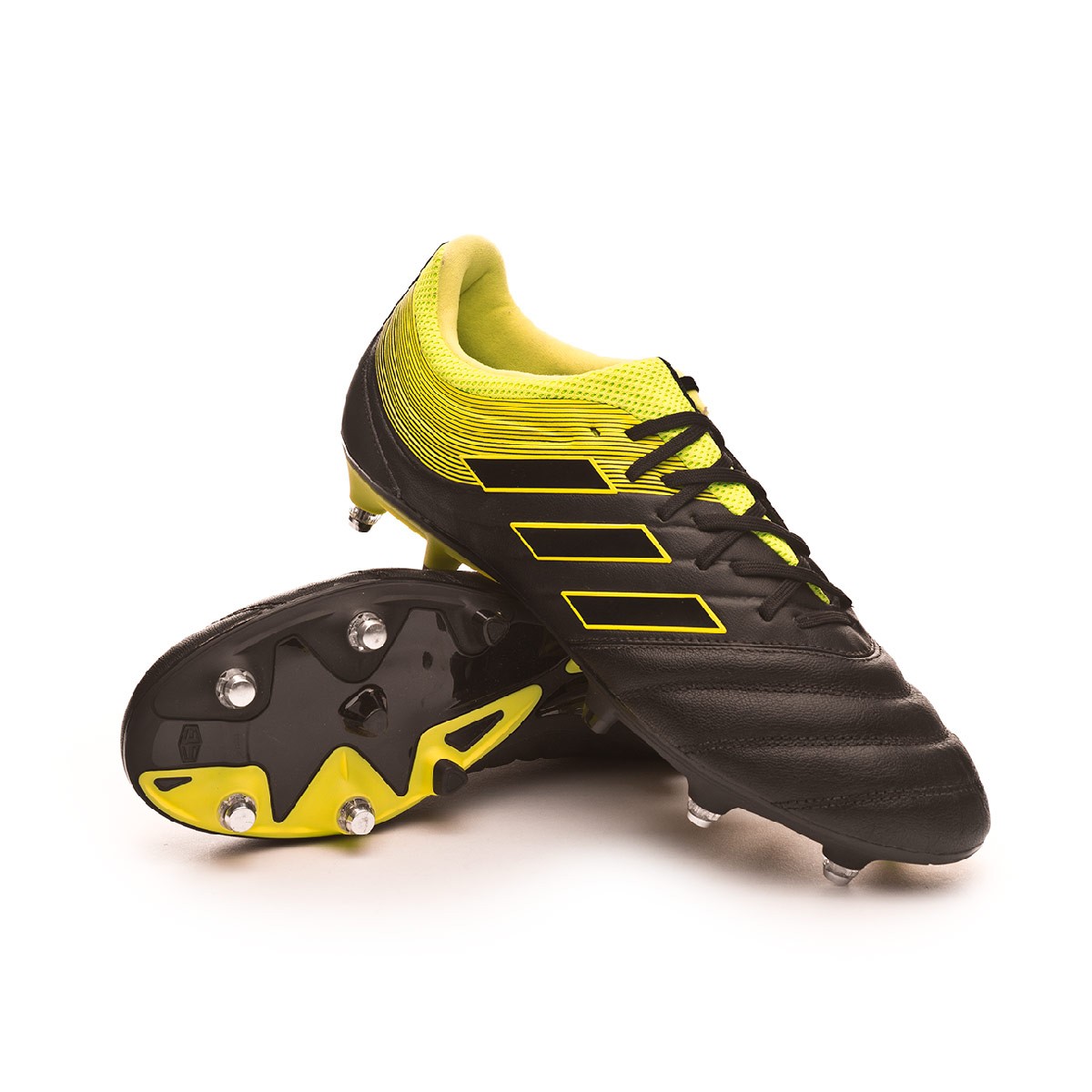 black and yellow adidas football cleats