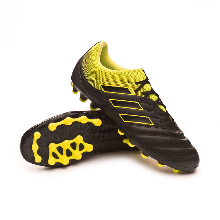 Bota de fútbol adidas Copa 19.3 AG Core black-Solar yellow-Core black -  Tienda de fútbol Fútbol Emotion