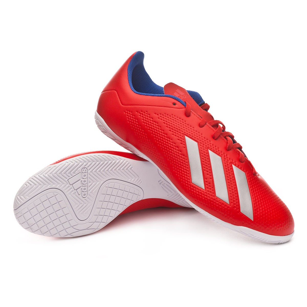 Futsal Boot adidas X Tango 18.4 IN Active red-Silver metallic-Bold blue -  Football store Fútbol Emotion