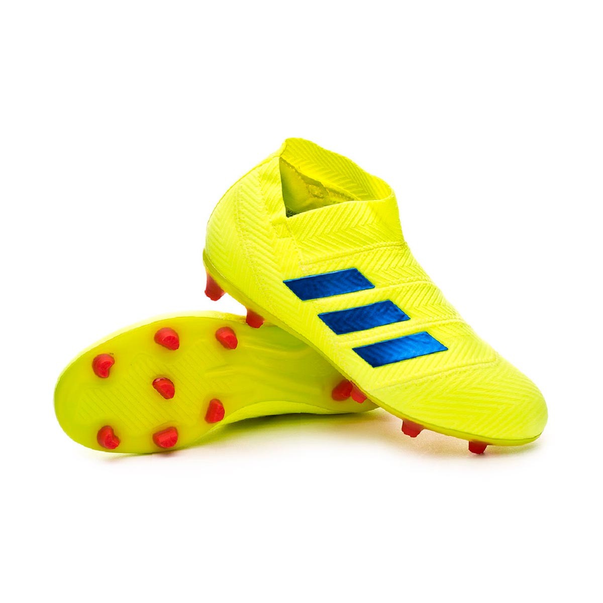 blue and yellow adidas boots