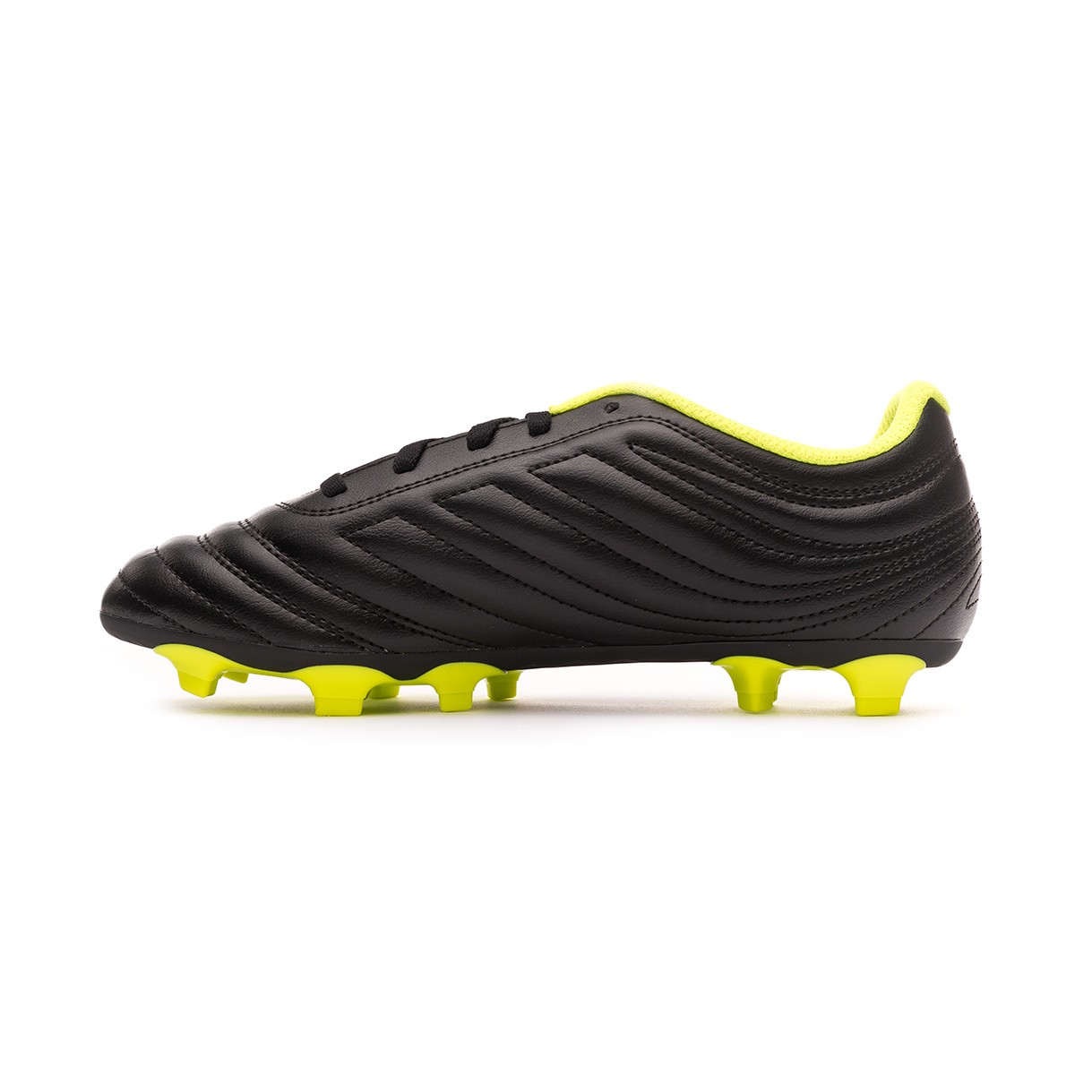 Bota de fútbol adidas Copa 19.4 FG Niño Core black-Solar yellow-Core black  - Tienda de fútbol Fútbol Emotion