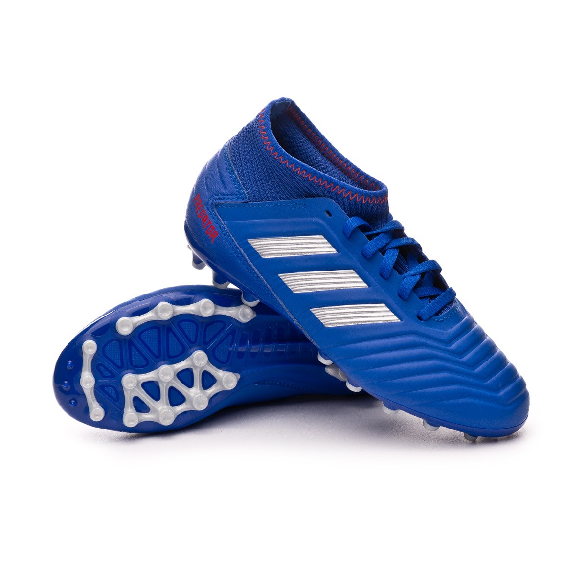 Bota de fútbol adidas Predator 19.3 AG Niño Bold blue-Silver  metallic-Active red - Tienda de fútbol Fútbol Emotion
