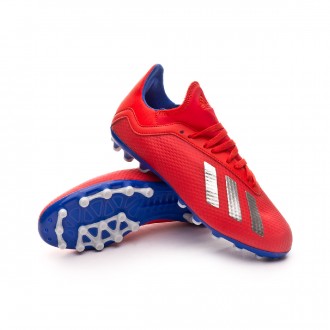 Chuteira  adidas X 18.3 AG Crianças Active red-Silver metallic-Bold blue