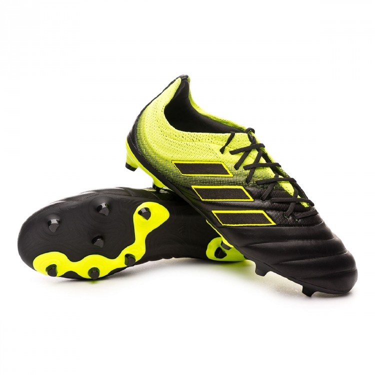 Chaussure de foot adidas Copa 19.1 FG enfant Core black-Core white-Solar  yellow - Boutique de football Fútbol Emotion