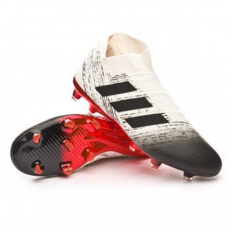 Chuteira  adidas Nemeziz 18+ FG Off white-Core black-Active red