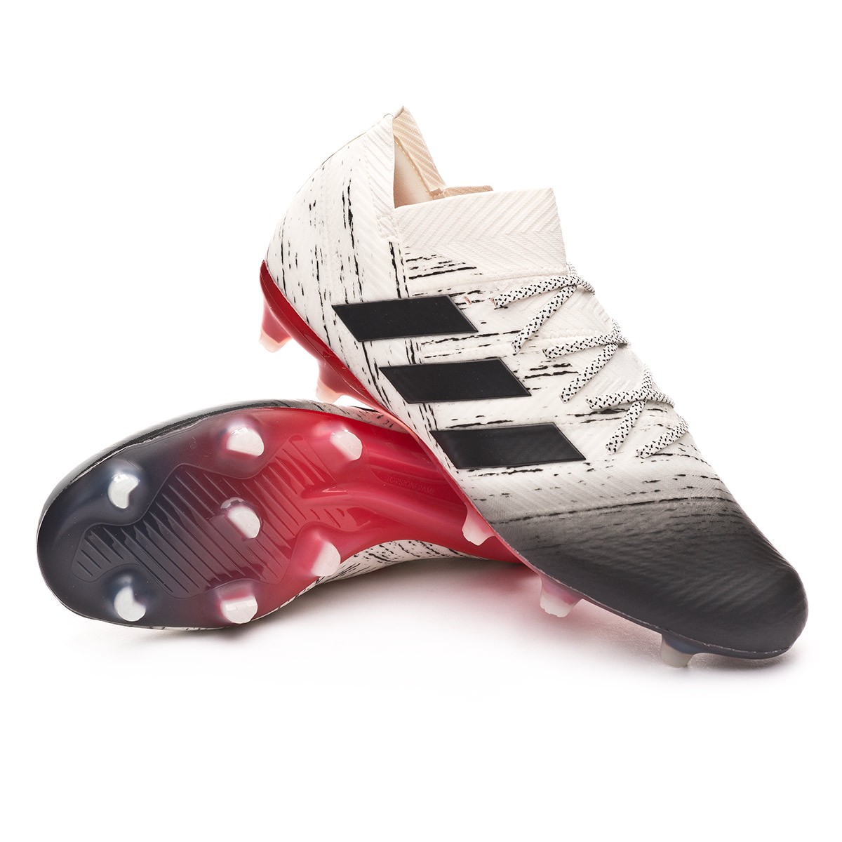 Football Boots adidas Nemeziz 18.1 FG Off white-Core black-Active red -  Football store Fútbol Emotion