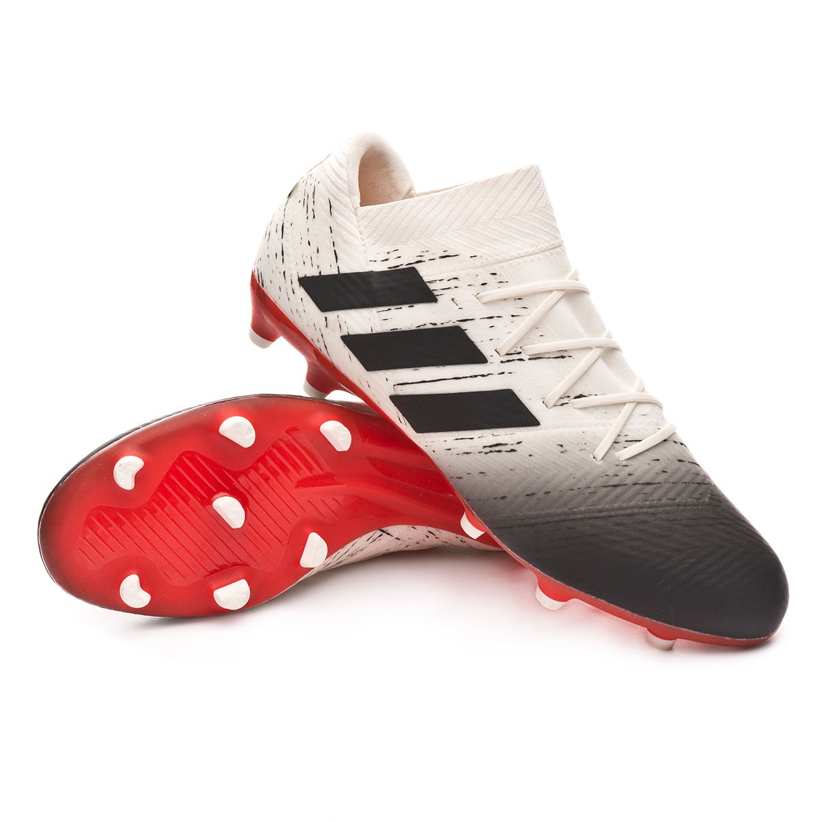 Football Boots adidas Nemeziz 18.2 FG Off white-Core black-Active red -  Football store Fútbol Emotion