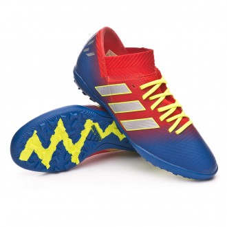 Sapatilhas  adidas Nemeziz Messi Tango 18.3 Turf Crianças Active red-Silver metallic-Football blue