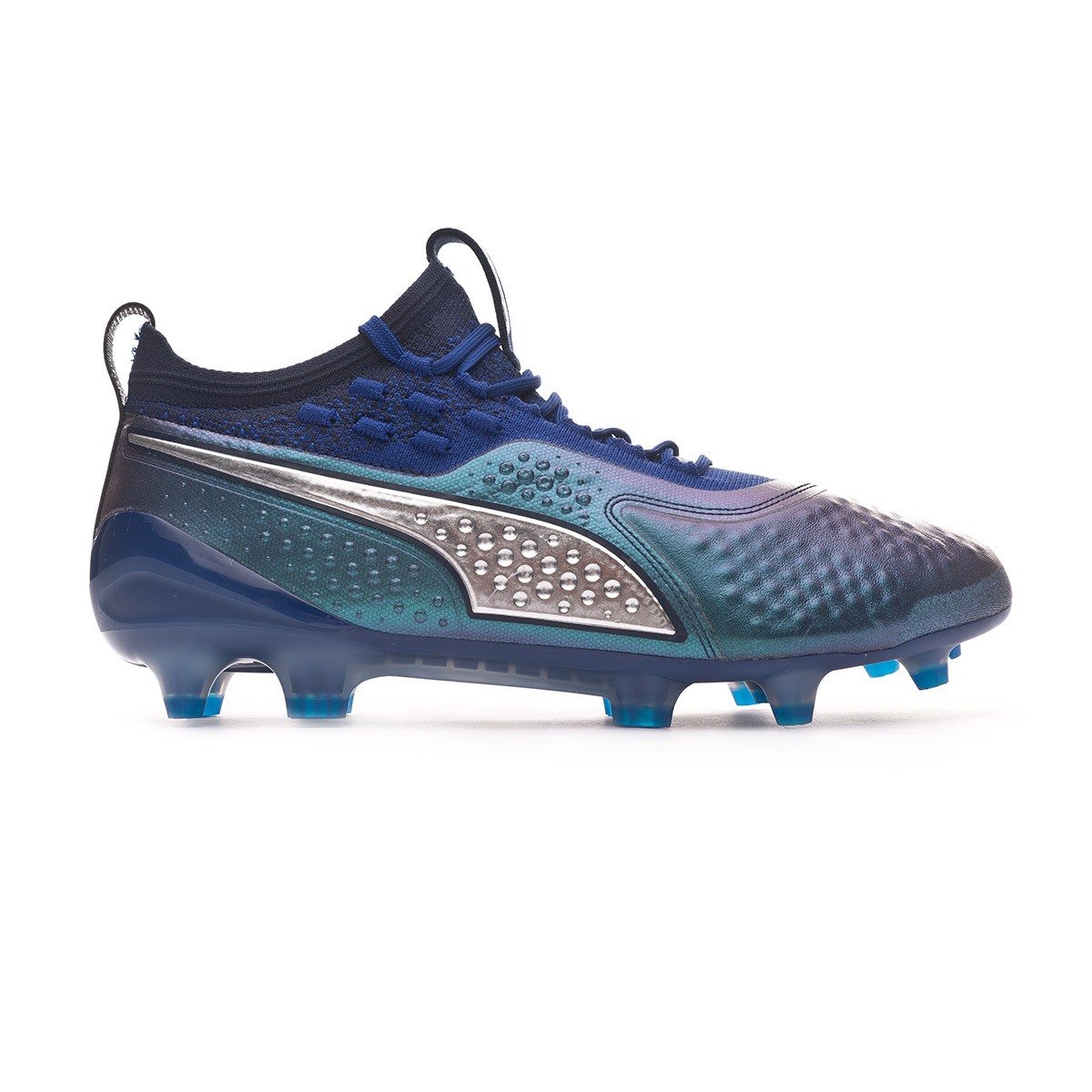 Zapatos de fútbol Puma Puma One 1 Piel FG/AG Puma White-Silver-Sodalite  Blue - Tienda de fútbol Fútbol Emotion