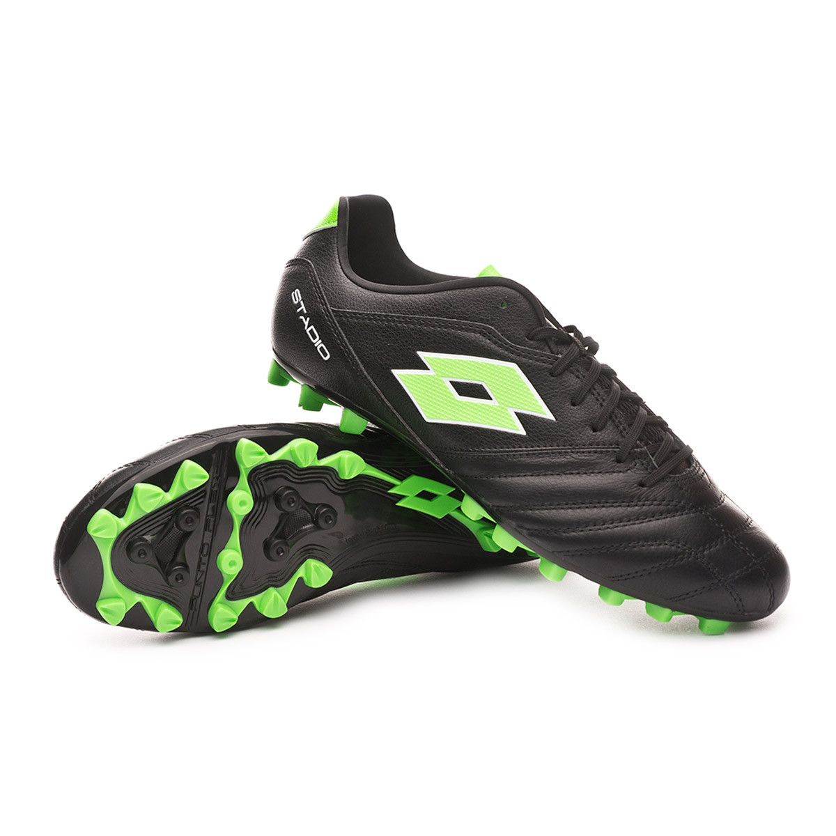 masculino avance entrada Bota de fútbol Lotto Stadio 300 II AGM All black-Spring green - Fútbol  Emotion