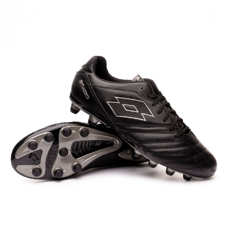 Football Boots Lotto Stadio 300 Ii Fg All Black Gravity Titanium