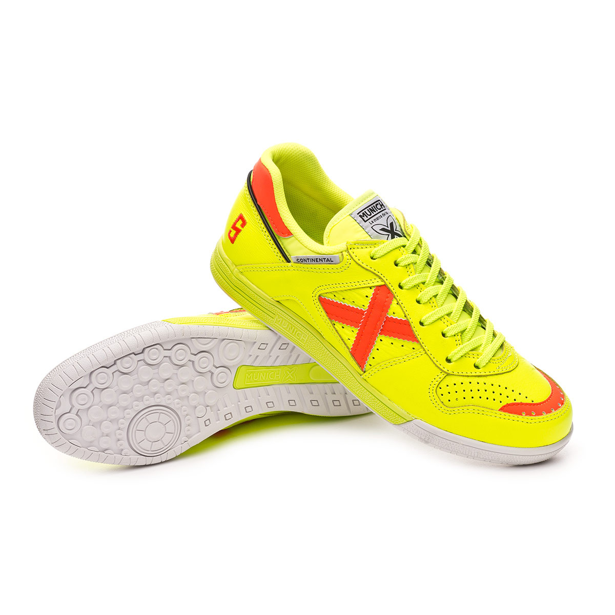 Futsal Boot Munich Continental Sergio Lozano Fluorescent yellow-Orange -  Football store Fútbol Emotion