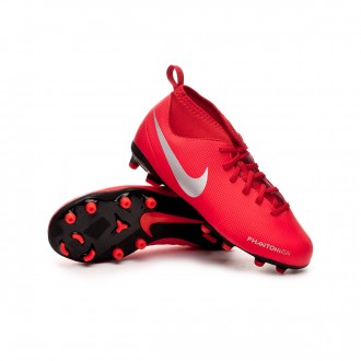 Chuteira  Nike Phantom Vision Club DF FG/MG Crianças Bright crimson-Metallic silver